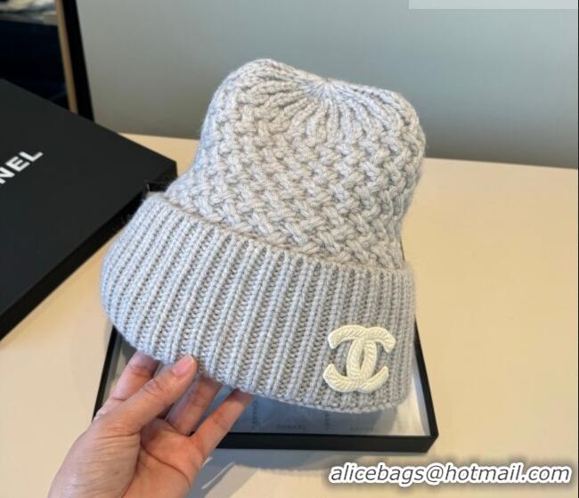 Classic Cheapest Chanel Knit Hat CH010516 Grey 2026
