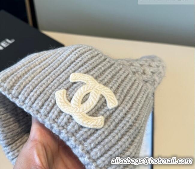 Classic Cheapest Chanel Knit Hat CH010516 Grey 2026