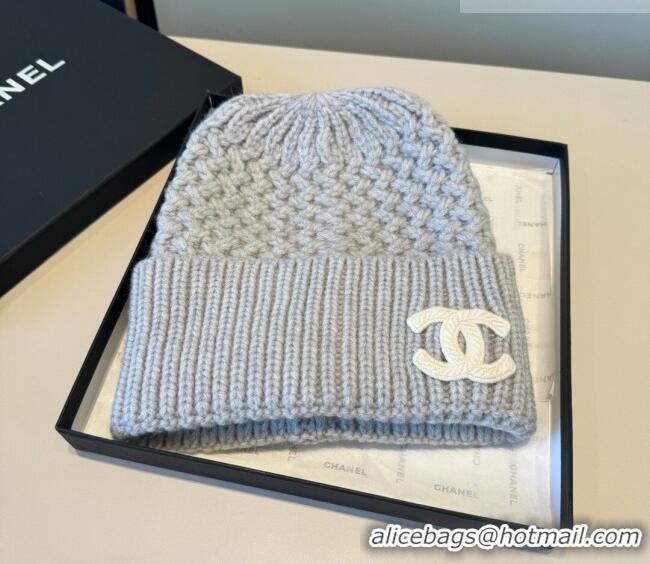 Classic Cheapest Chanel Knit Hat CH010516 Grey 2026
