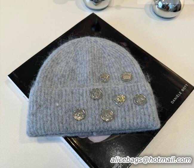 Buy Classic Chanel Knit Hat with Charms CH010517 Light Grey 2026