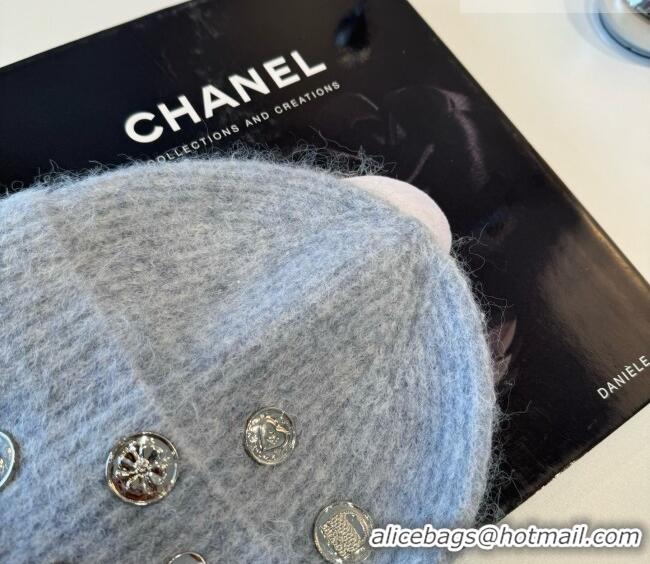 Buy Classic Chanel Knit Hat with Charms CH010517 Light Grey 2026