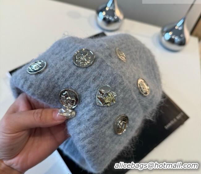 Buy Classic Chanel Knit Hat with Charms CH010517 Light Grey 2026