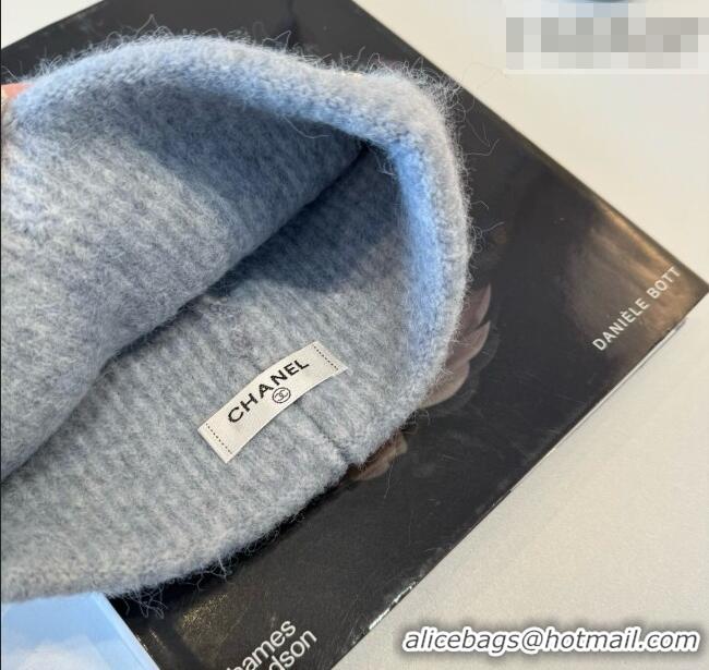 Buy Classic Chanel Knit Hat with Charms CH010517 Light Grey 2026