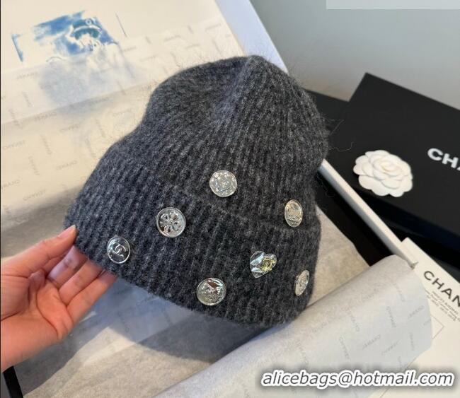 Buy New Cheap Chanel Knit Hat with Charms CH010517 Dark Grey 2026