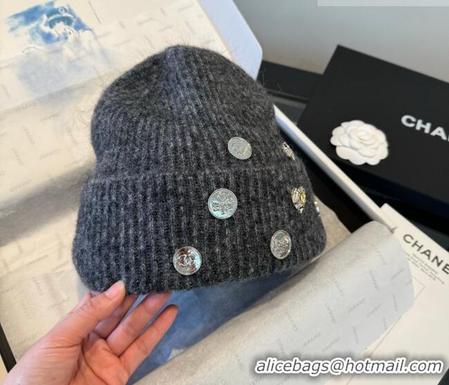 Buy New Cheap Chanel Knit Hat with Charms CH010517 Dark Grey 2026