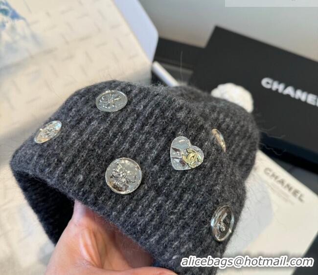 Buy New Cheap Chanel Knit Hat with Charms CH010517 Dark Grey 2026
