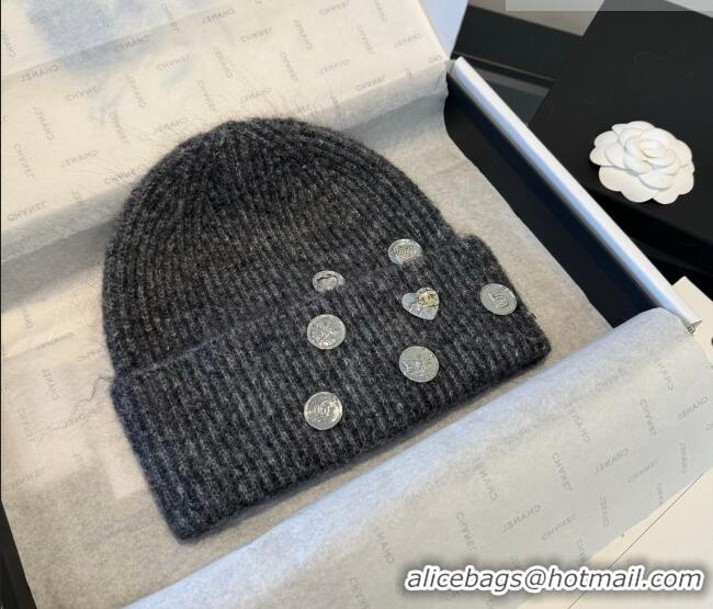 Buy New Cheap Chanel Knit Hat with Charms CH010517 Dark Grey 2026