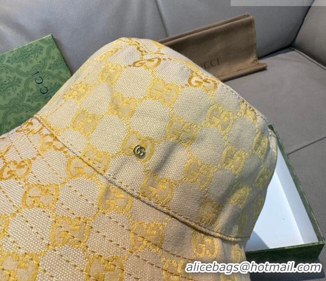 Fashion Discount Gucci GG Canvas Bucket Hat GG010513 Yellow 2026