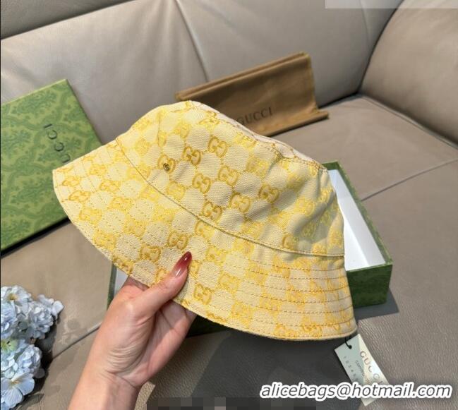 Fashion Discount Gucci GG Canvas Bucket Hat GG010513 Yellow 2026
