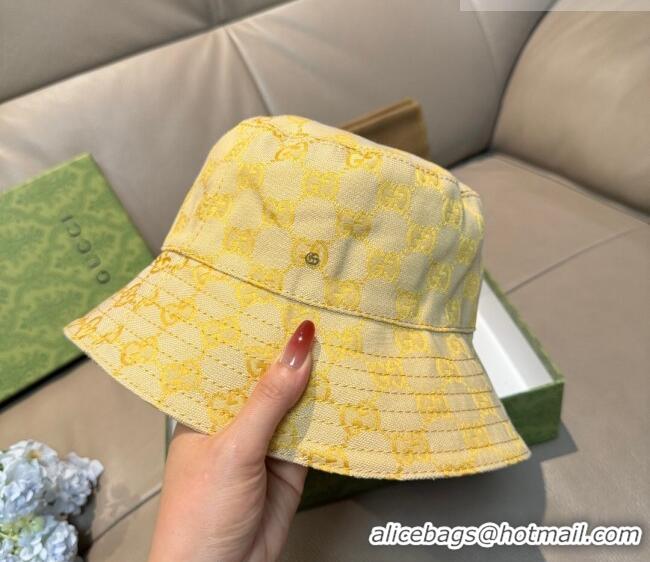 Fashion Discount Gucci GG Canvas Bucket Hat GG010513 Yellow 2026
