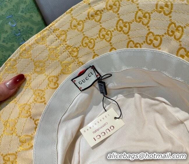 Fashion Discount Gucci GG Canvas Bucket Hat GG010513 Yellow 2026