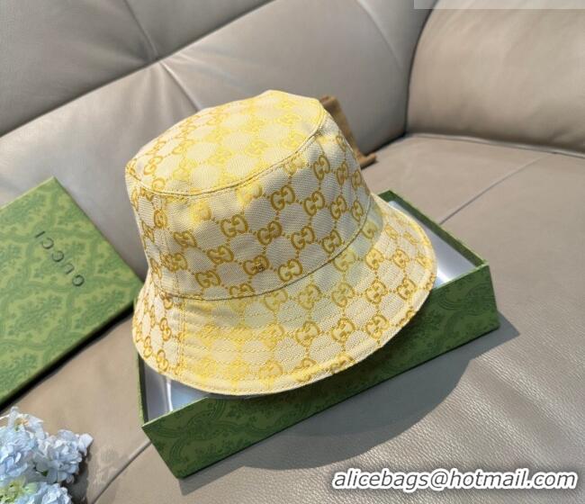 Fashion Discount Gucci GG Canvas Bucket Hat GG010513 Yellow 2026