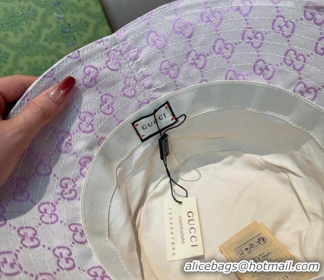 New Cheap Gucci GG Canvas Bucket Hat GG010513 Purple 2026