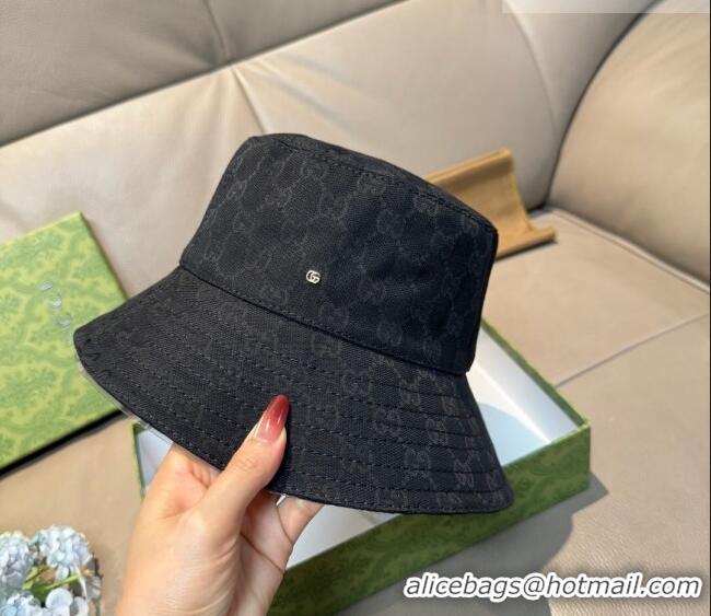 Fashion Discount Gucci GG Canvas Bucket Hat GG010513 Black 2026