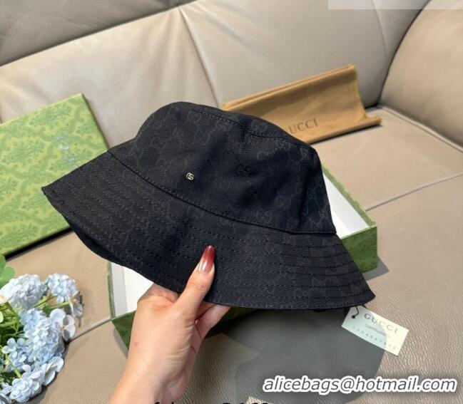 Fashion Discount Gucci GG Canvas Bucket Hat GG010513 Black 2026