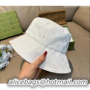 Buy Discount Gucci GG Canvas Bucket Hat GG010513 White 2026