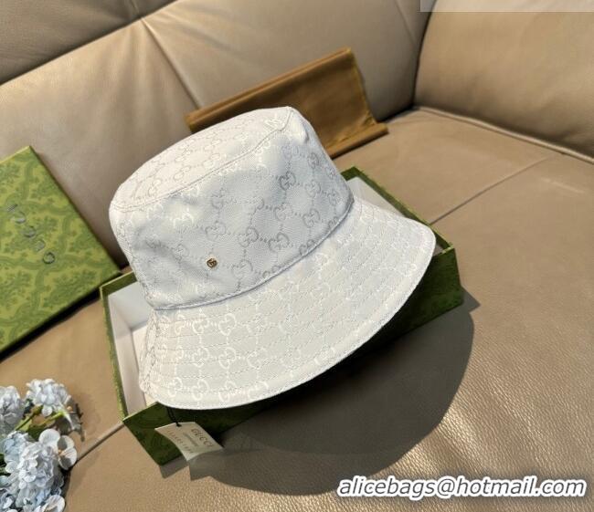Buy Discount Gucci GG Canvas Bucket Hat GG010513 White 2026