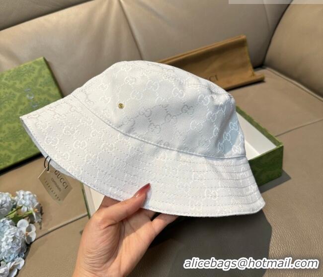 Buy Discount Gucci GG Canvas Bucket Hat GG010513 White 2026