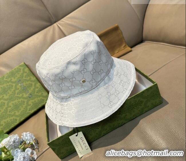 Buy Discount Gucci GG Canvas Bucket Hat GG010513 White 2026