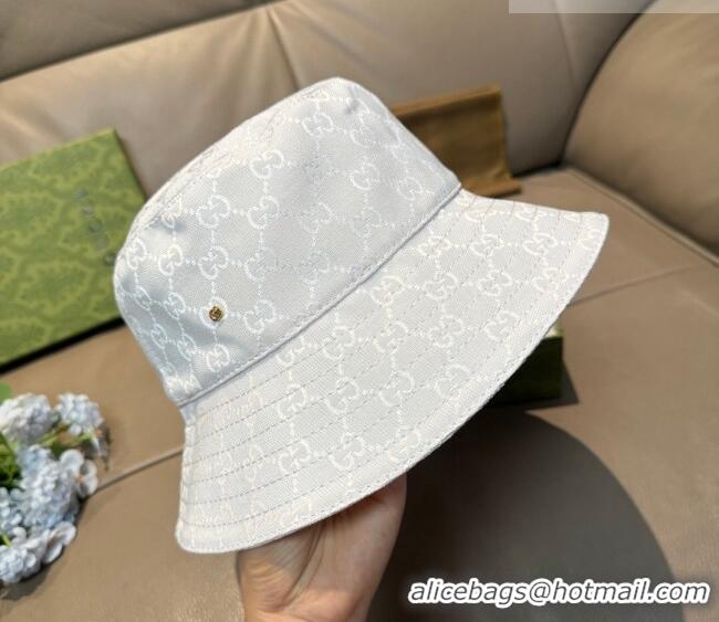 Buy Discount Gucci GG Canvas Bucket Hat GG010513 White 2026