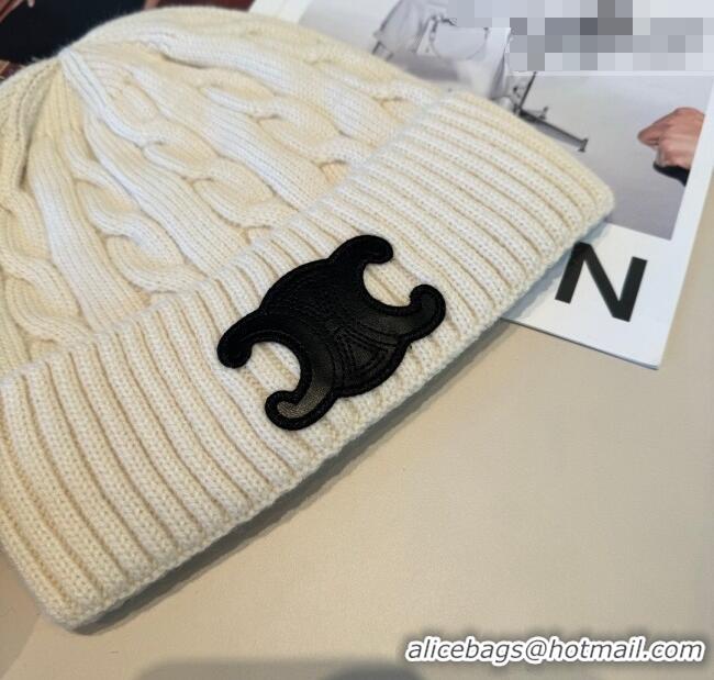 New Release Creation Celine Knit Hat CE010516 Ivory 2026