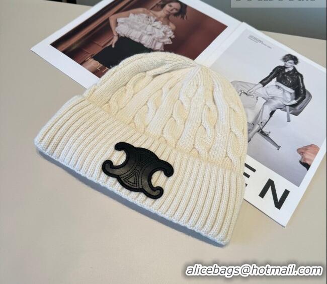 New Release Creation Celine Knit Hat CE010516 Ivory 2026