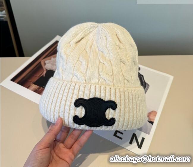 New Release Creation Celine Knit Hat CE010516 Ivory 2026