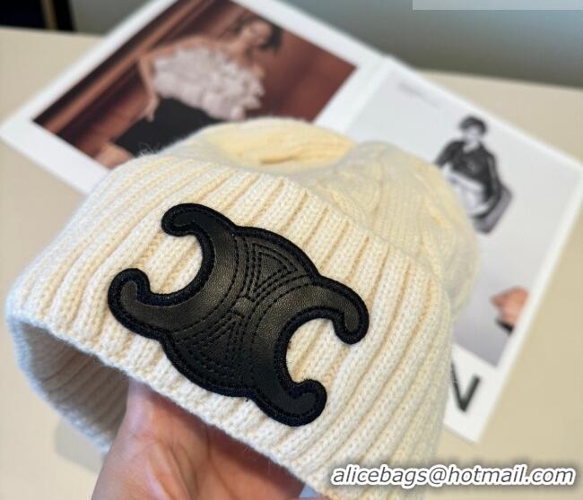 New Release Creation Celine Knit Hat CE010516 Ivory 2026