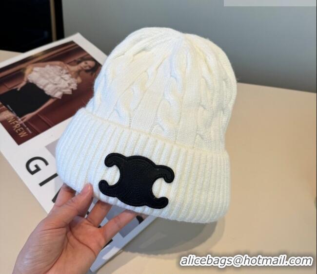 Top Grade Celine Knit Hat CE010516 White 2026