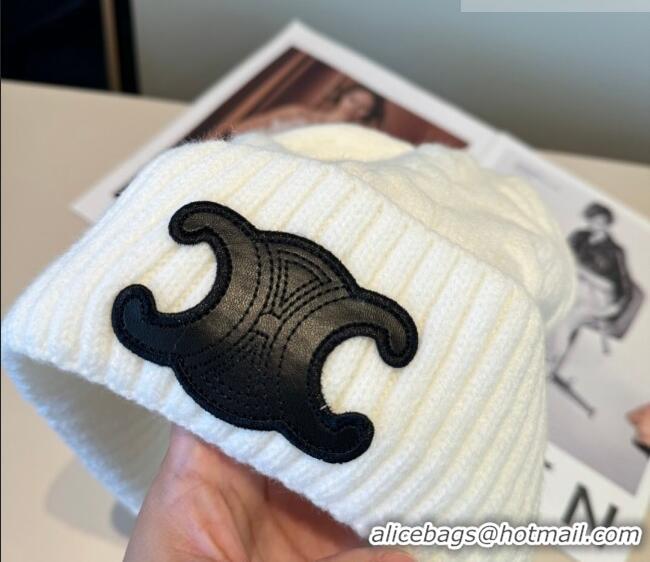 Top Grade Celine Knit Hat CE010516 White 2026