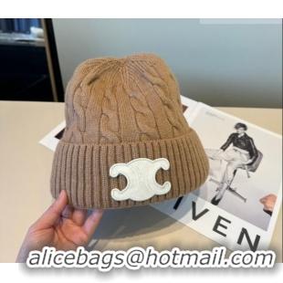 Inexpensive Celine Knit Hat CE010516 Brown 2026