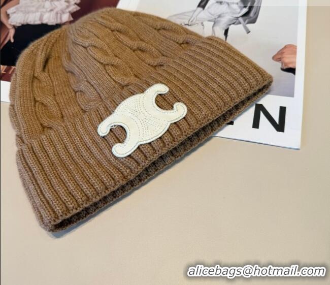 Inexpensive Celine Knit Hat CE010516 Brown 2026