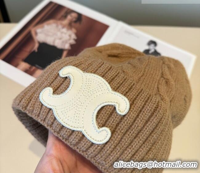 Inexpensive Celine Knit Hat CE010516 Brown 2026