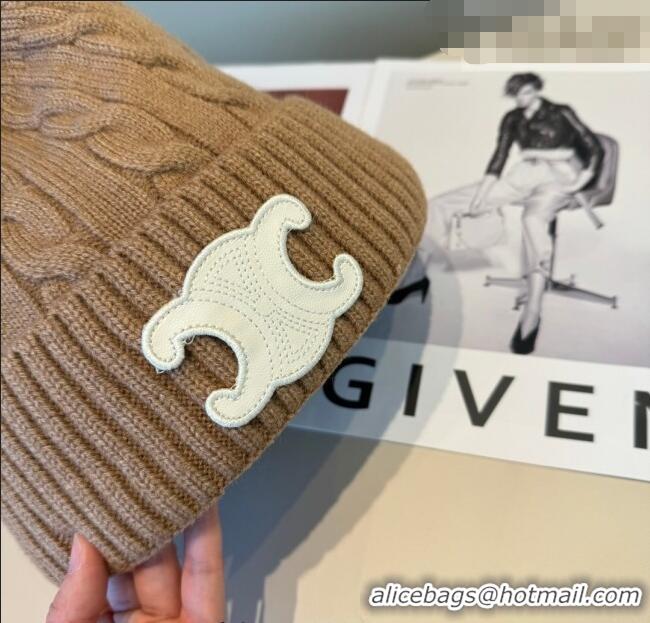 Inexpensive Celine Knit Hat CE010516 Brown 2026