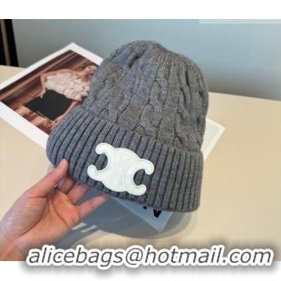Luxury Discount Celine Knit Hat CE010516 Grey 2026