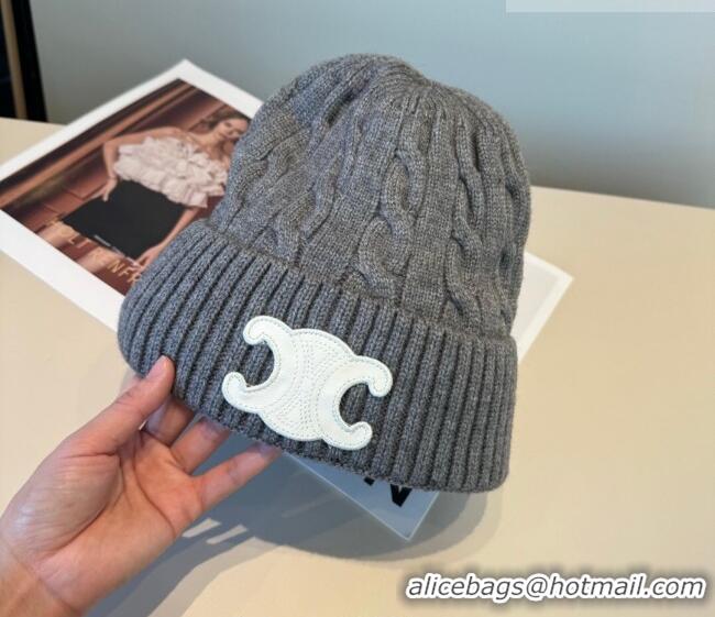 Luxury Discount Celine Knit Hat CE010516 Grey 2026