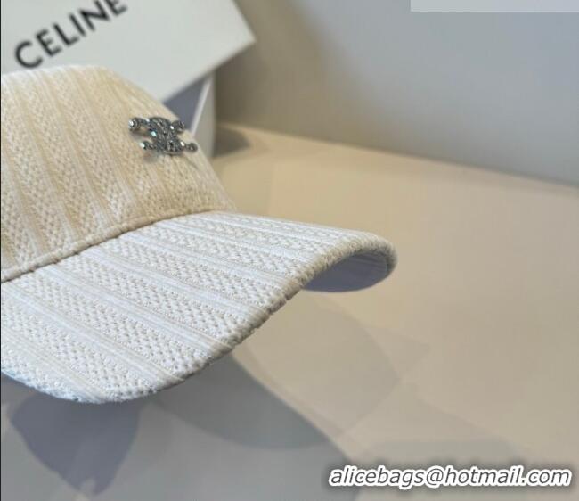 Best Price Celine Baseball Hat with Strass CE010516 White 2026