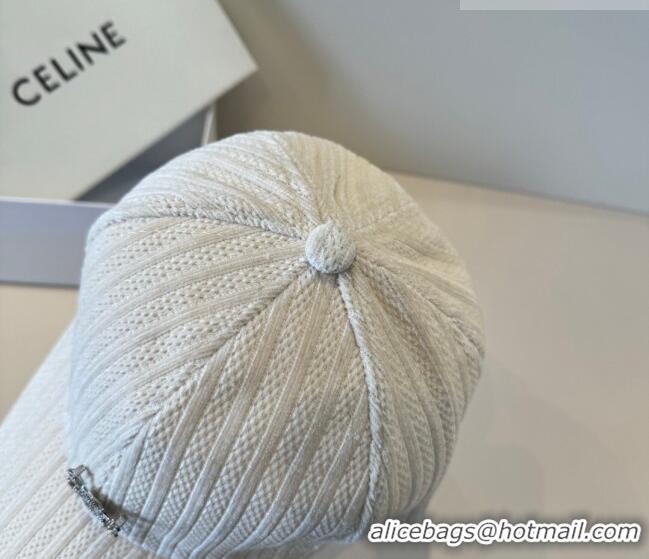 Best Price Celine Baseball Hat with Strass CE010516 White 2026