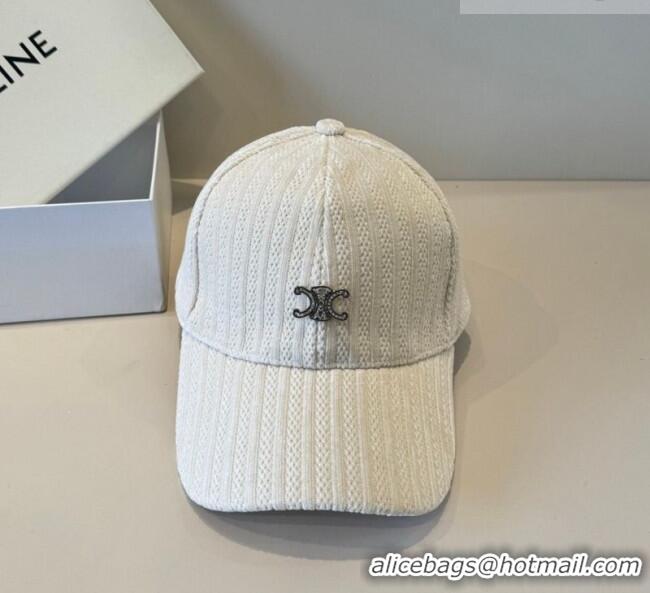 Best Price Celine Baseball Hat with Strass CE010516 White 2026