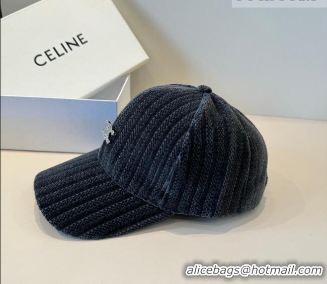 Shop Grade Celine Baseball Hat with Strass CE010516 Grey 2026