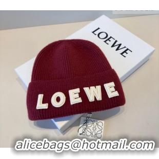 New Cheap Loewe Knit Hat LW010516 Red 2026