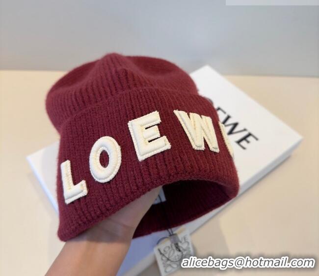 New Cheap Loewe Knit Hat LW010516 Red 2026