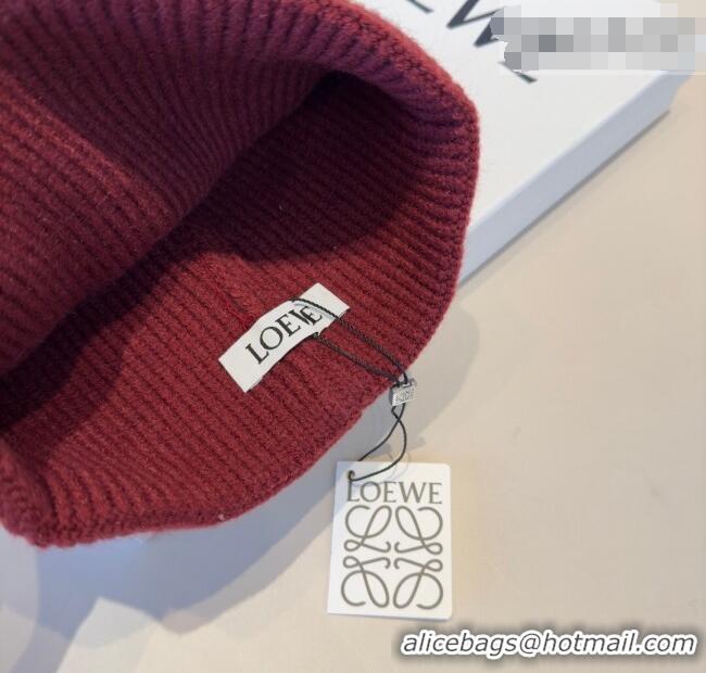 New Cheap Loewe Knit Hat LW010516 Red 2026