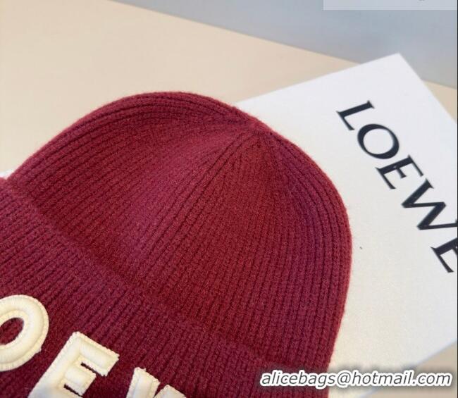 New Cheap Loewe Knit Hat LW010516 Red 2026