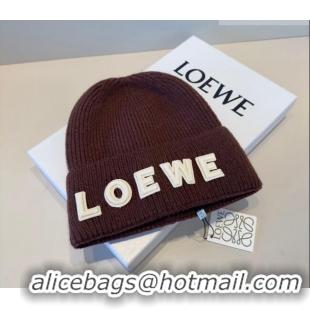 Newly Launched Loewe Knit Hat LW010516 Brown 2026