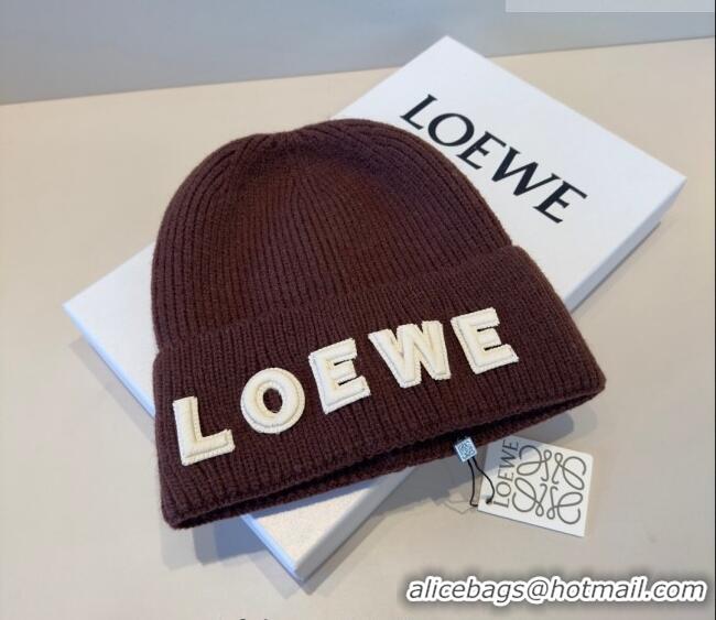 Newly Launched Loewe Knit Hat LW010516 Brown 2026