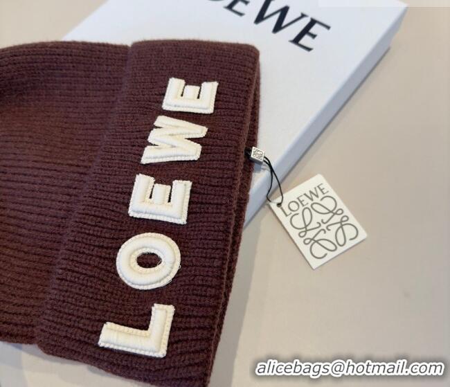 Newly Launched Loewe Knit Hat LW010516 Brown 2026