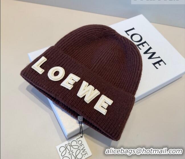 Newly Launched Loewe Knit Hat LW010516 Brown 2026