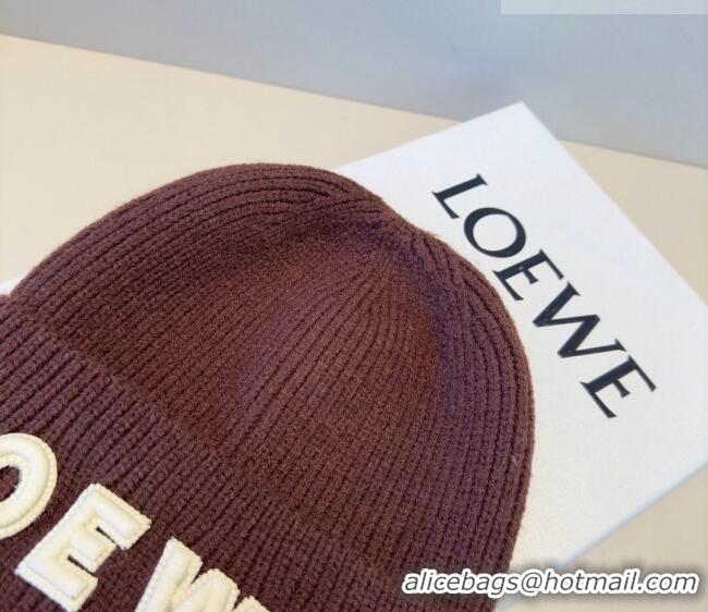 Newly Launched Loewe Knit Hat LW010516 Brown 2026