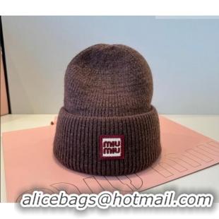 Good Looking Miu Miu Knit Hat MIU010516 Brown 2026